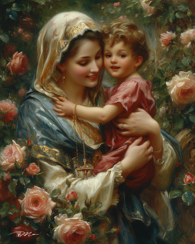 simonettamom-Create-an-image-of-Mary-holding-a-boy-Mary-wearing-21fe1b57-625b-4d12-8199-c66544b1861d