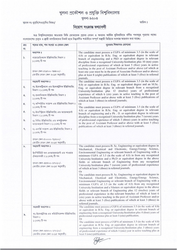 KUET Job Circular 2023 PDF-1