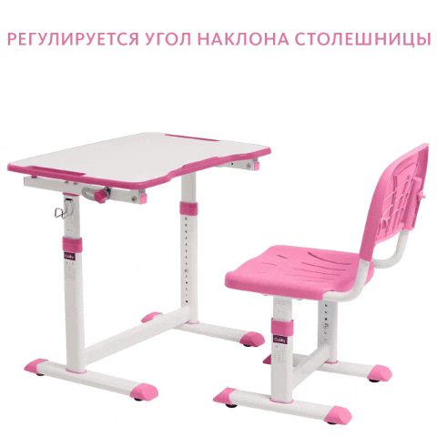 Зростаючий комплект Cubby Olea Pink парта з нахилом та регульований стілець