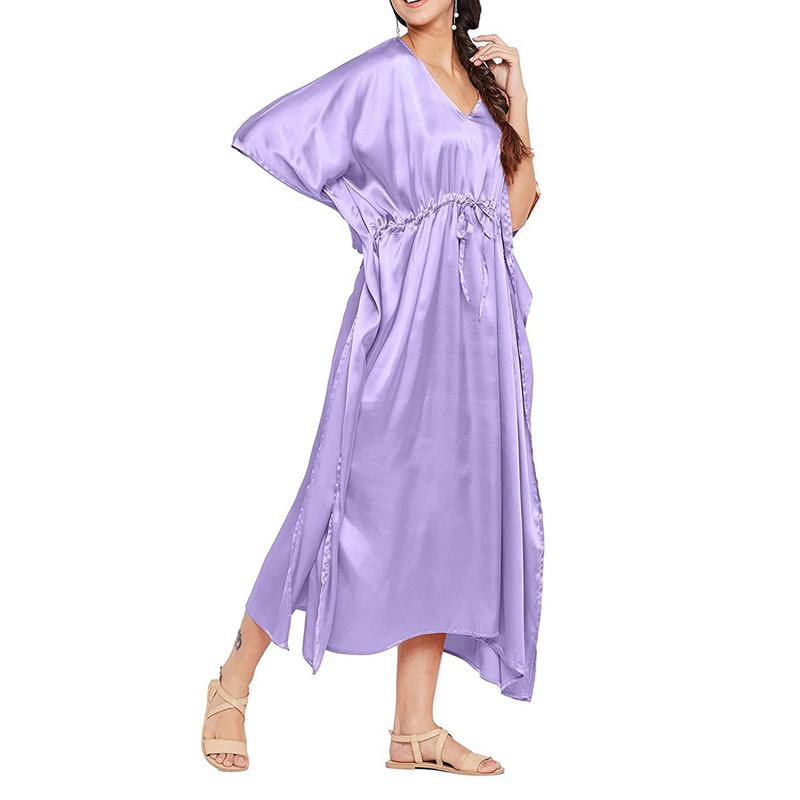 Women Satin Silk Nightdress Lingerie Sleepwear Nightgown Maxi Robe Loungewear - Picture 54 of 125