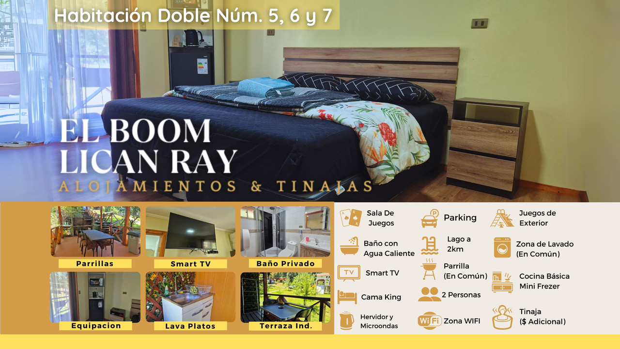 Habitación N°5 Doble en El Boom Lican Ray