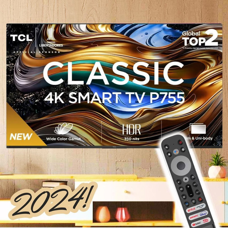 Smart TV 65” 4K UHD TCL 65P755 com Processador AIPQ, Google TV, Wi-Fi, Bluetooth, Google Assistente, Dolby Vision e Atmos