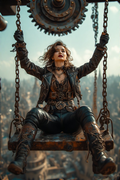 A-woman-seated-on-a-rusty-meta-3