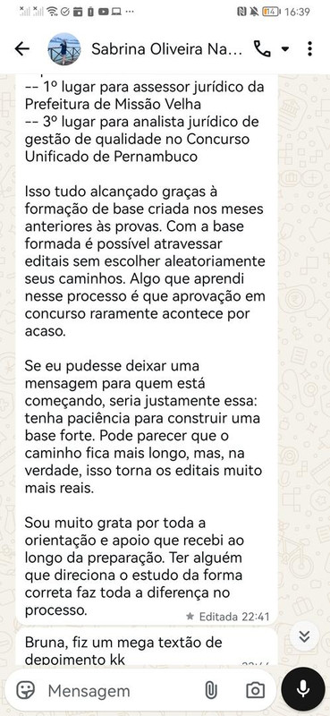 Depoimento aluno aprovado 4