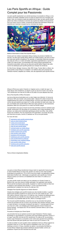 Bookmakers Cameroun Applications Pariez Comme un Pro