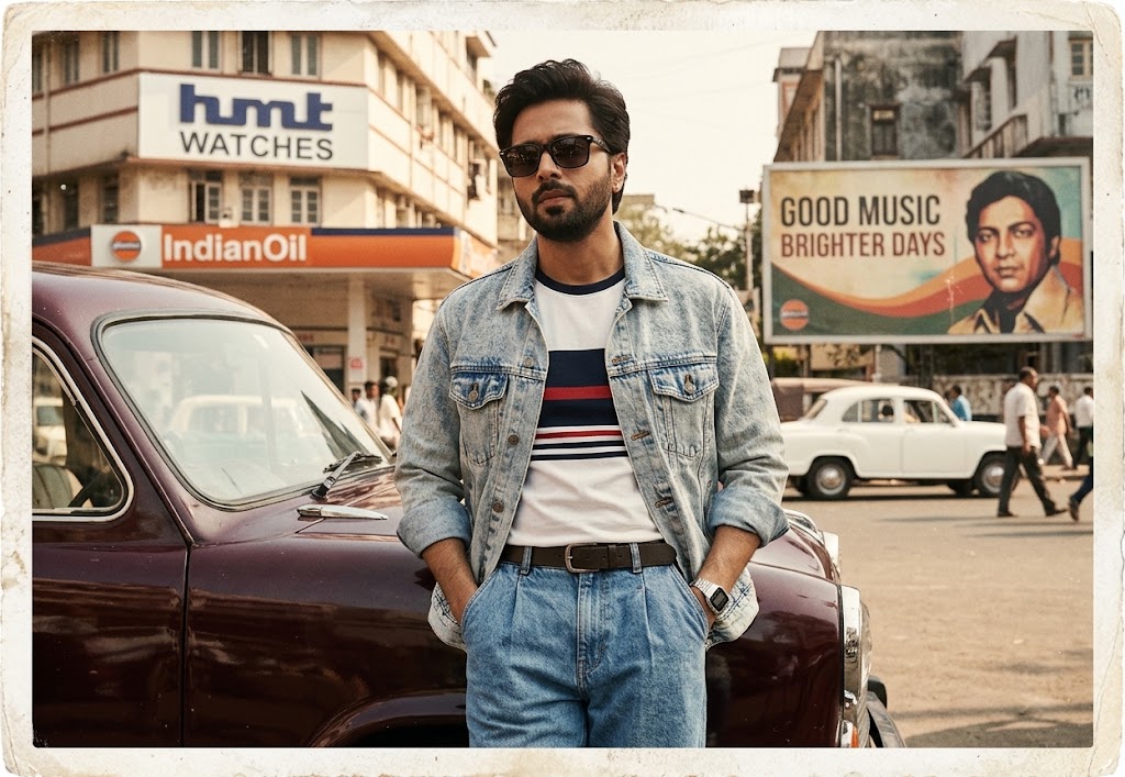 AI-generated example result for the Creative Images prompt: Vintage Urban Indian Street Portrait by Prompt Craft
