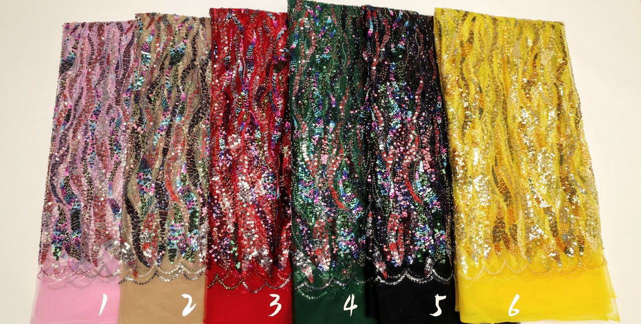 Sequin Beaded Net Lace — Jadayat fabrics