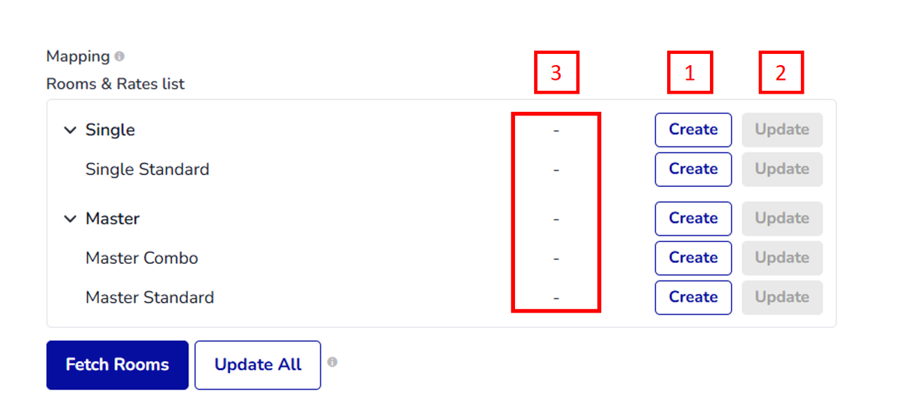 Create and Update buttons