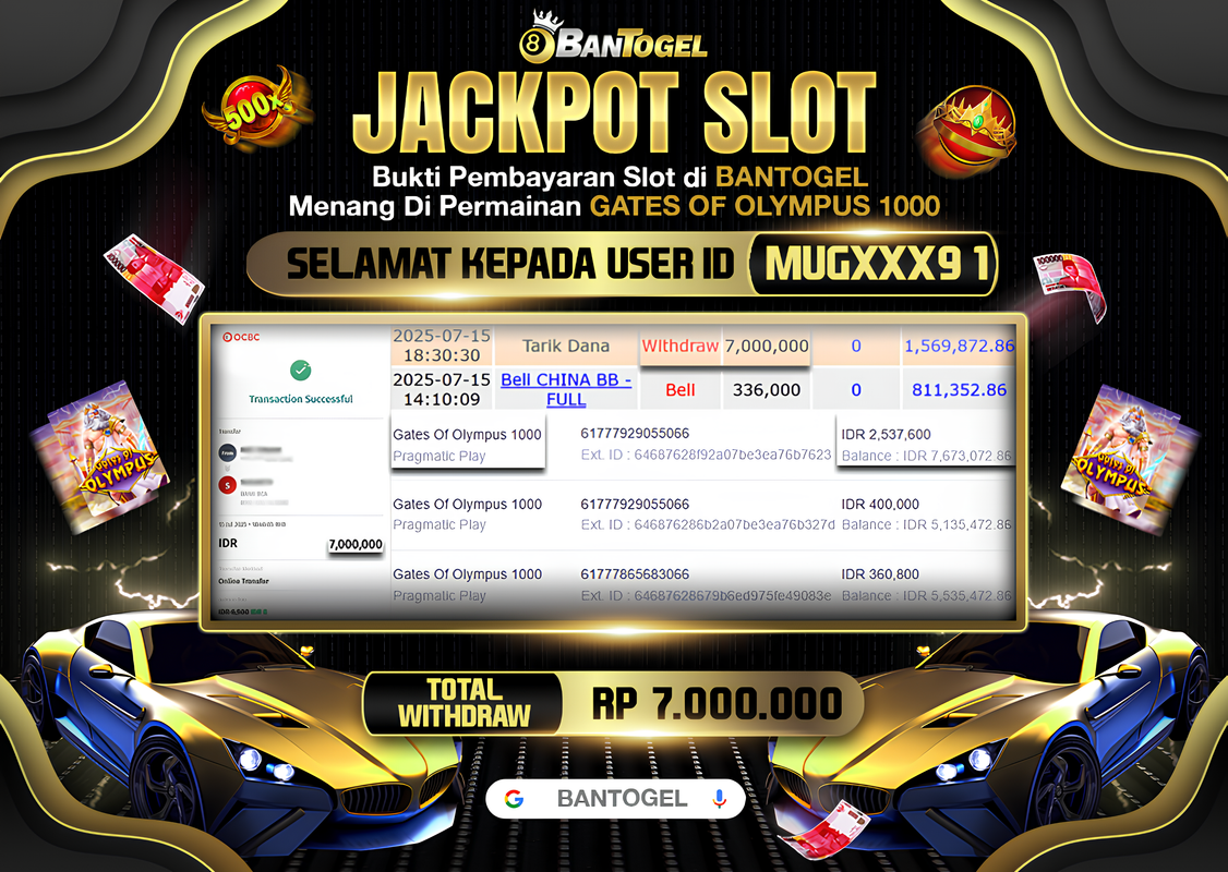 BUKTI JACKPOT LUNAS BANTOGEL