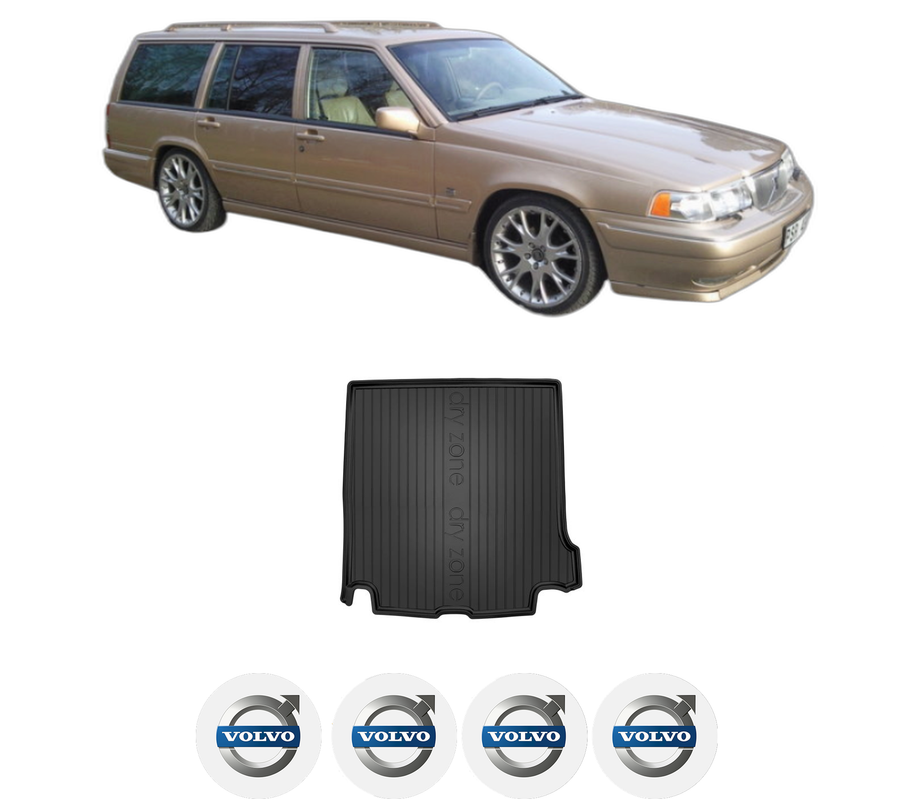 Tavita Portbagaj VOLVO V90 I Estate (965) din 1996-1998, Protectie Portbagaj Auto, 4x Stickere auto cu VOLVO