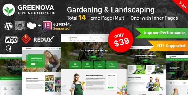 Greenova – Gardening & Landscaping WordPress Theme