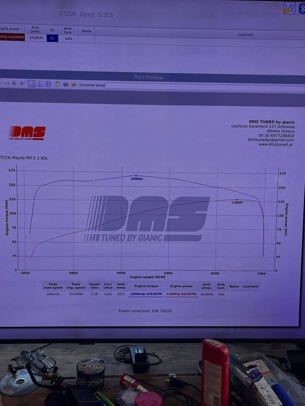 DMS Dyno Revolt setup Mazda MX5 NC