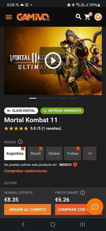 Mortal kombat 11 ultimate para xbox, código de argentina