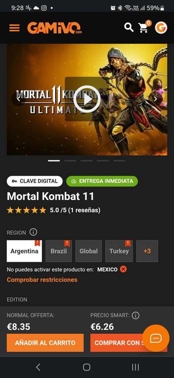 Mortal kombat 11 ultimate para xbox, código de argentina 
