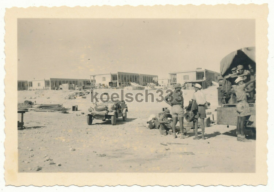 Foto Afrika Korps Soldaten am LKW ! VW Kübelwagen PKW ! Wehrmach