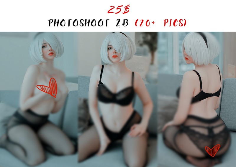 Alina Becker 2B 黑色内衣短发 Cosplay 尼尔机械纪元写真【42P-98.9M】插图9