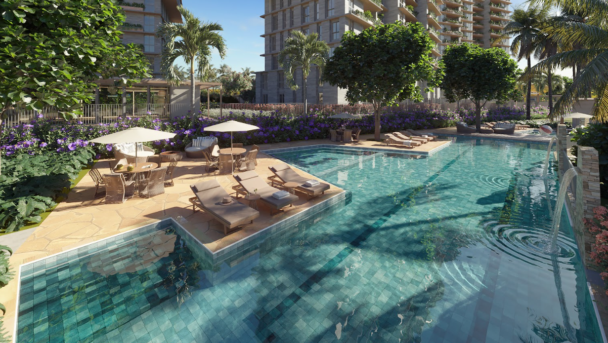 Piscina semiolímpica de resort