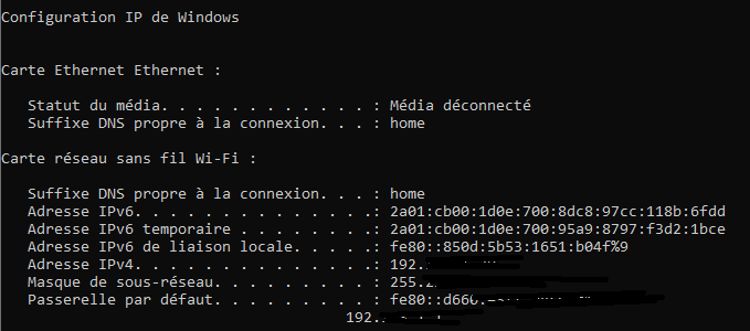 Capture d ecran Connexion DNS Home 2025 11 06 165637