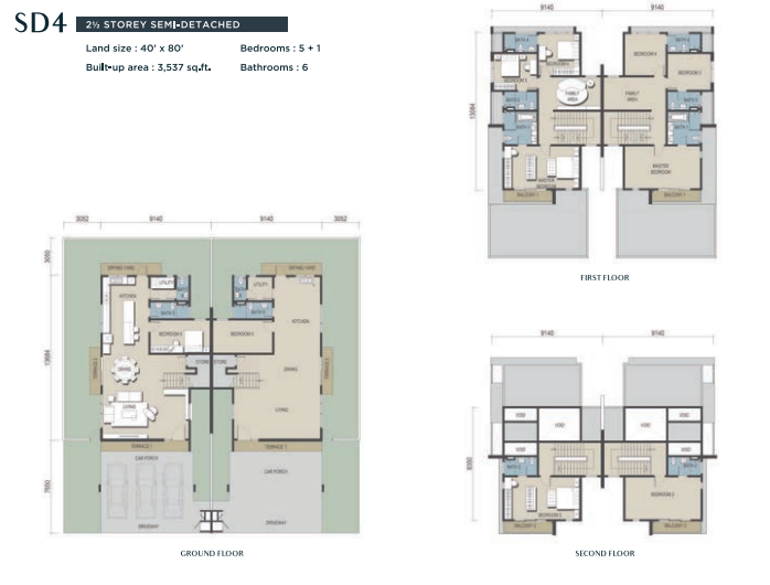 Sierra Hijauan Phase 2G2 Type A floor plan in Ampang, Kuala Lumpur
