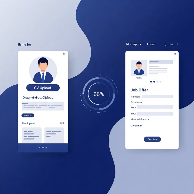 Illustration d'un CV stylisé validé par un système d'analyse ATS