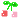 A pixel art gif of a pair of cherries, bouncing up and down slowly