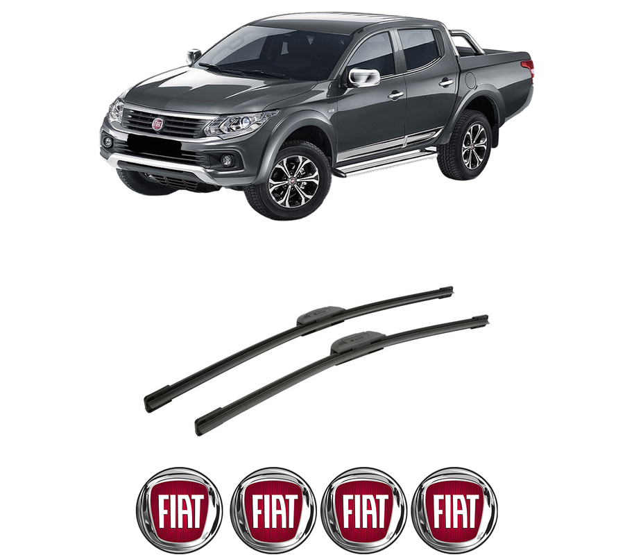 Set stergatoare auto FIAT FULLBACK Pickup (502_, 503_) din 2016, pentru parbriz auto, 2 bucati, Bosch Aerotwin Retrofit, din cauciuc siliconat rezistent, 4 Stickere Auto FIAT