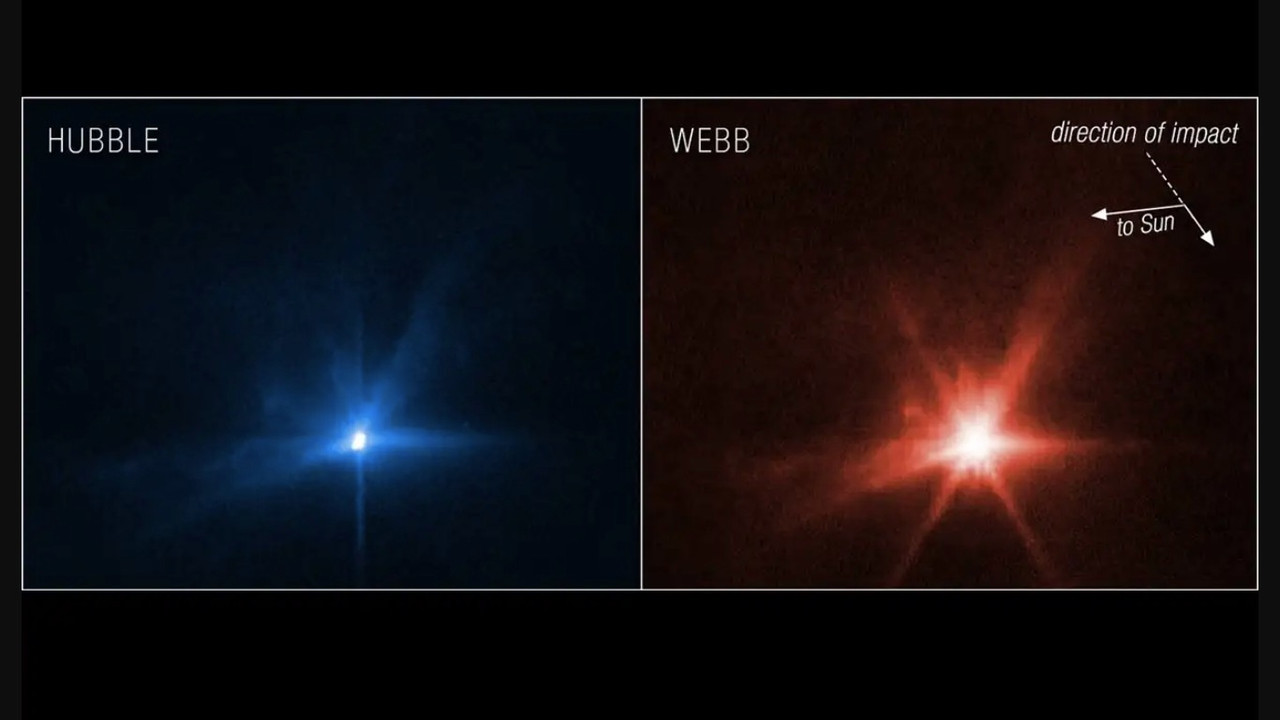 NASA: Así fue visto el impacto de DART por los telescopios Hubble y Webb