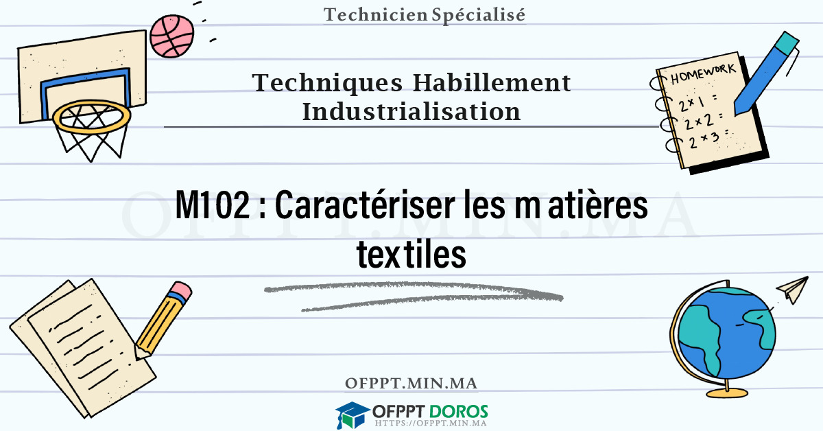 Sommaire détaillé du cours Caractériser les matières textiles M102 OFPPT - Structure du module