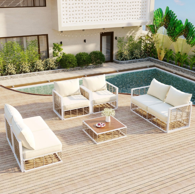 Outdoor lounge chairs for relaxation
