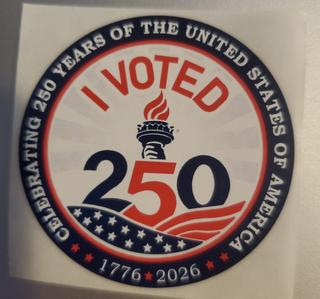 i voted sticker, america 250