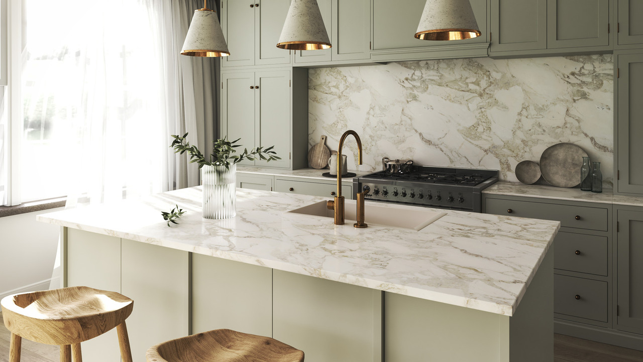 Marble kitchen countertop oil stain protection