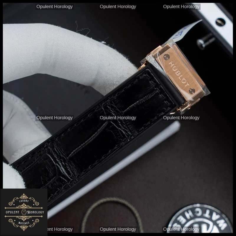 Hublot Classic Fusion King Gold Black Dial Automatic SW300 42mm Crocodile Strap