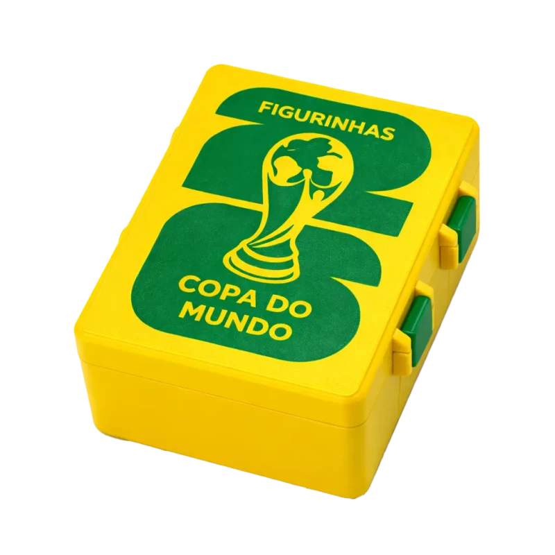 Caixa porta figurinhas amarela