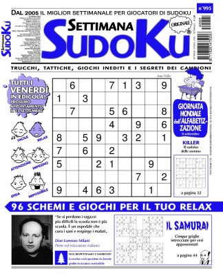 Settimana Sudoku N.995 - 6 Settembre 2024