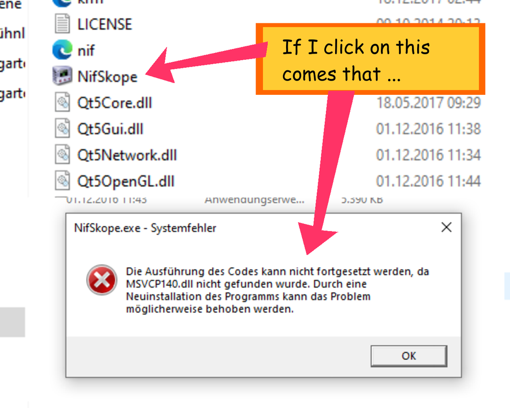 Fehlermeldung