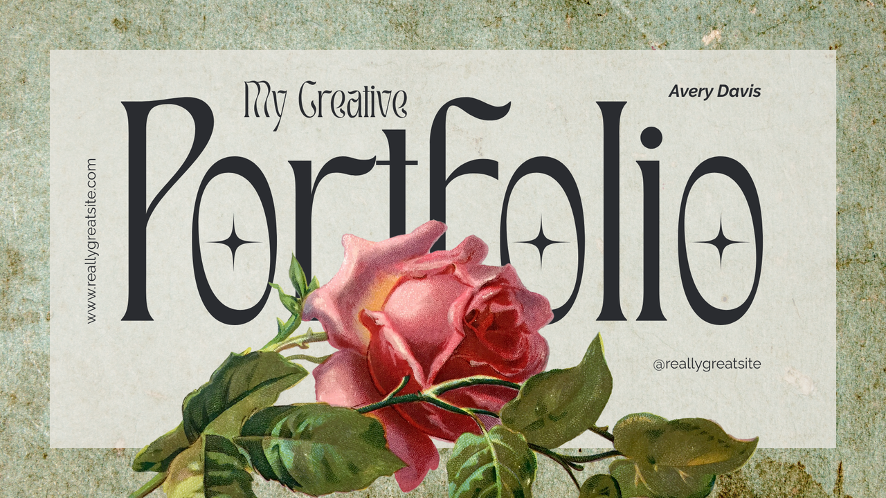 Green Collage Vintage My Creative Portfolio Presentation