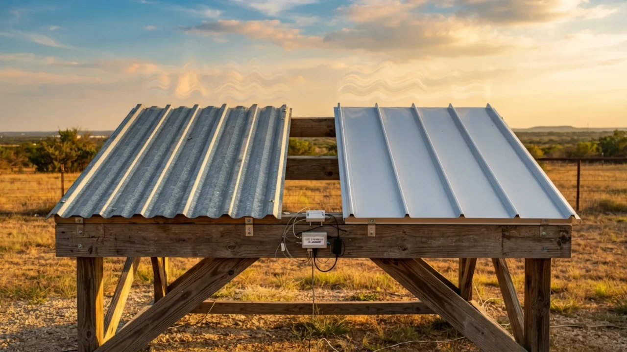 Steel and aluminum metal roofing panels side by side comparison San Antonio