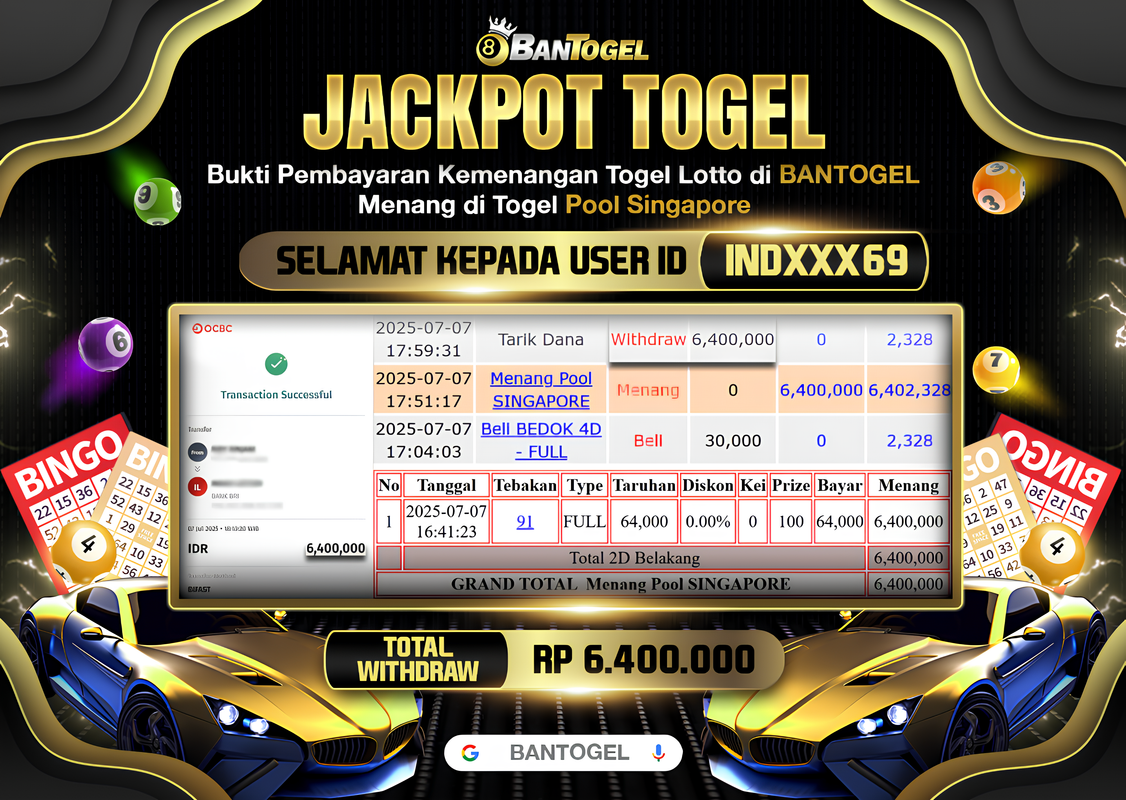 BUKTI JACKPOT LUNAS BANTOGEL