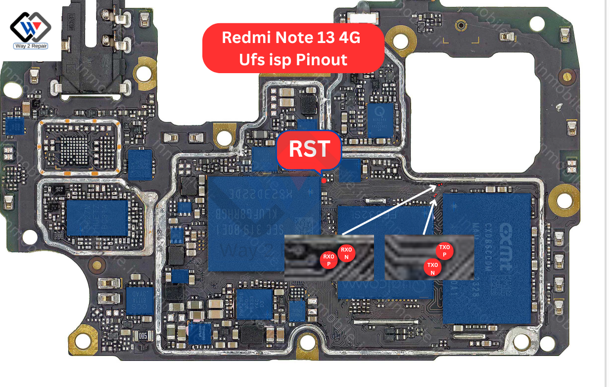 Redmi Note 13 4G UFS ISP Pinout