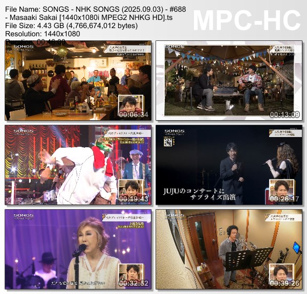 [TV-Variety] NHK SONGS (2025.09.03) – 第688回 – 堺正章