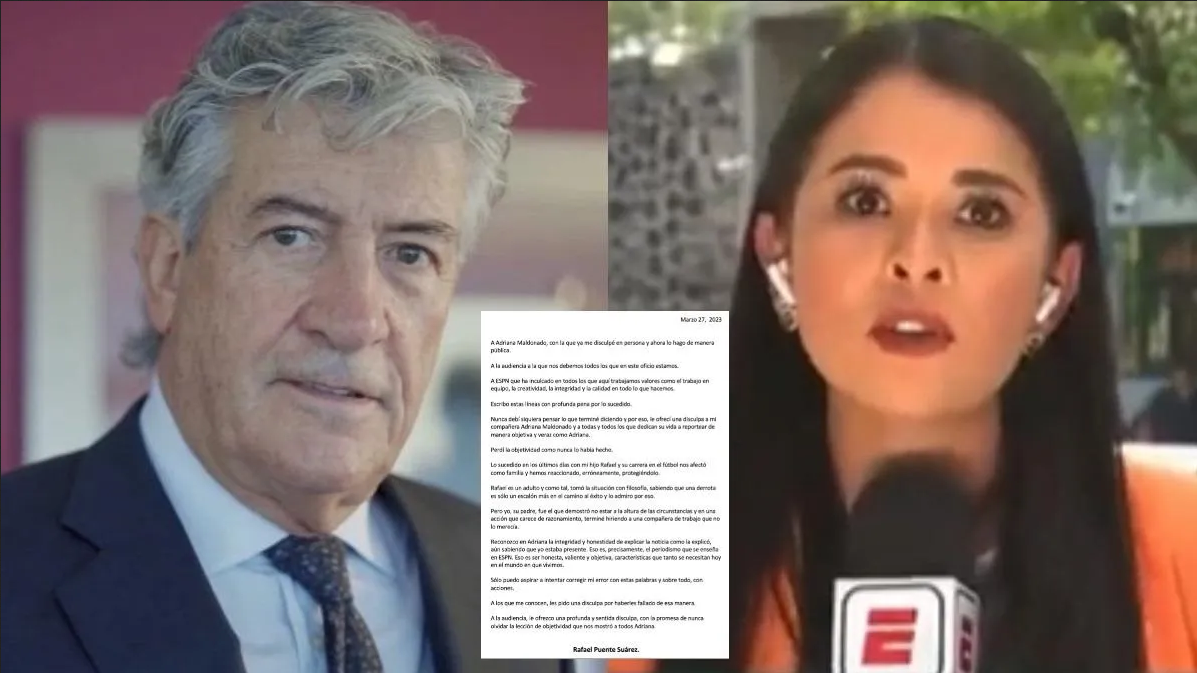 Rafa Puente se disculpa públicamente con Adriana Maldonado