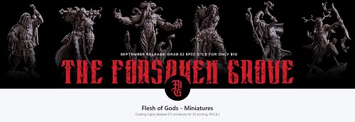 Flesh of Gods Miniatures - Collection 3D Printable Miniatures 2021-2023
