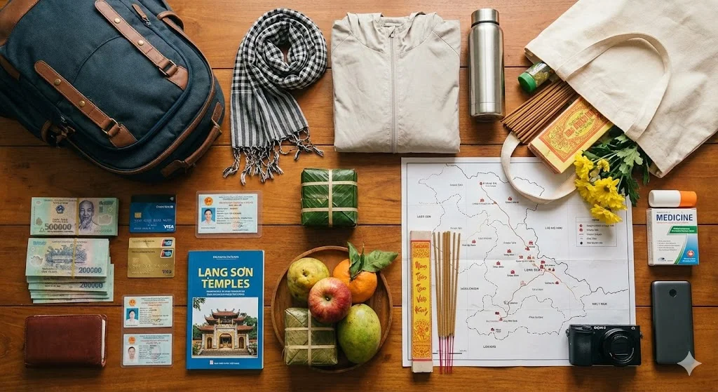 Mâm lễ vật đi chùa Lạng Sơn đầy đủ và đơn giản