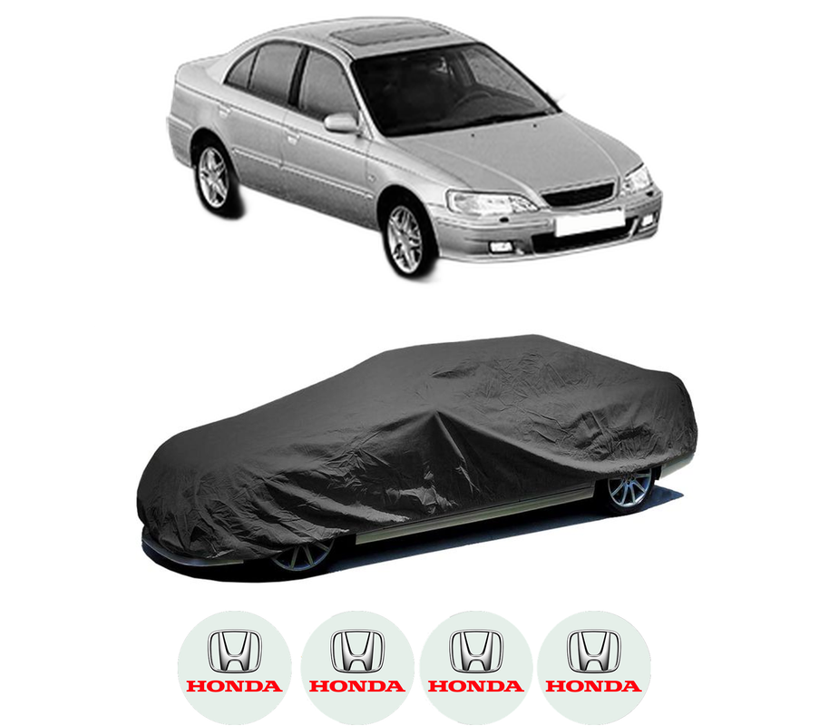 Husa tip prelata auto pentru HONDA ACCORD VI (CK, CG, CH, CF, CL) din 1997-2003, Culoare Negru, material textil impermeabil, rezistanta la intemperii praf UV, CARPASSION Husa Protectie, 4 Stickere auto cu HONDA