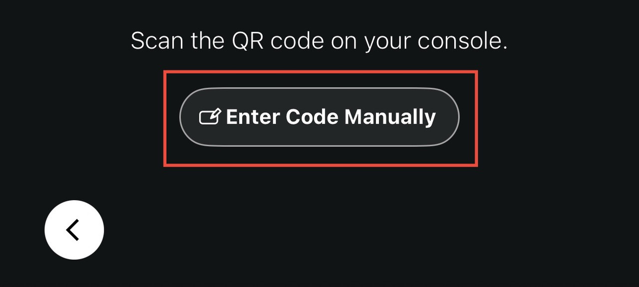PlayStation App Manual Code Entry