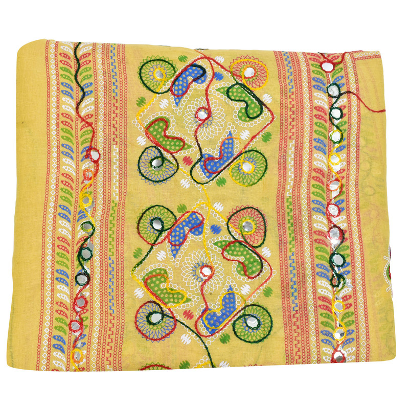 Women's Cotton Dupatta Wrap Stole Mirror Work Embroidery Ethinic Scarves Chunni - Picture 102 of 103