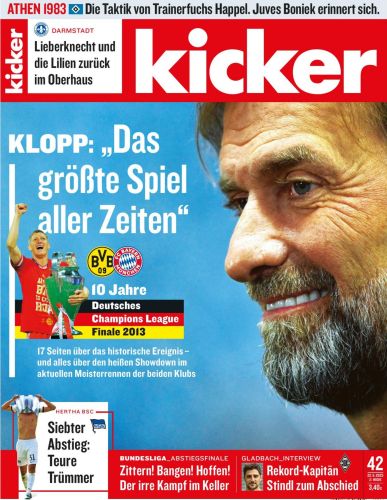 Cover: Kicker Sportmagazin No 42 vom 22  Mai 2023