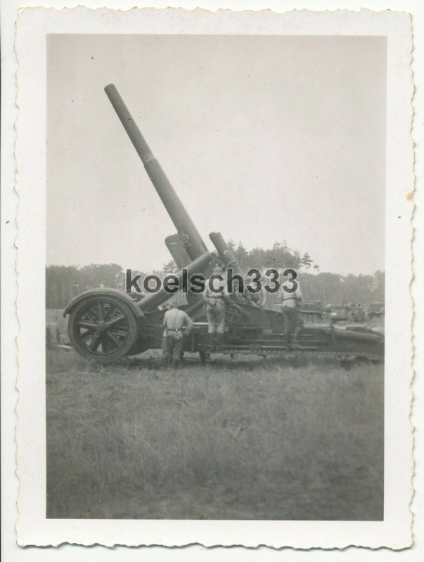 Foto 21cm Mörser 18 mit höchster Rohrerhebung ! Wehrmacht Artillerie Geschütz !!(2)