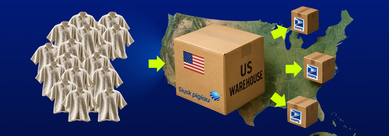 JAV sandėlis + USPS