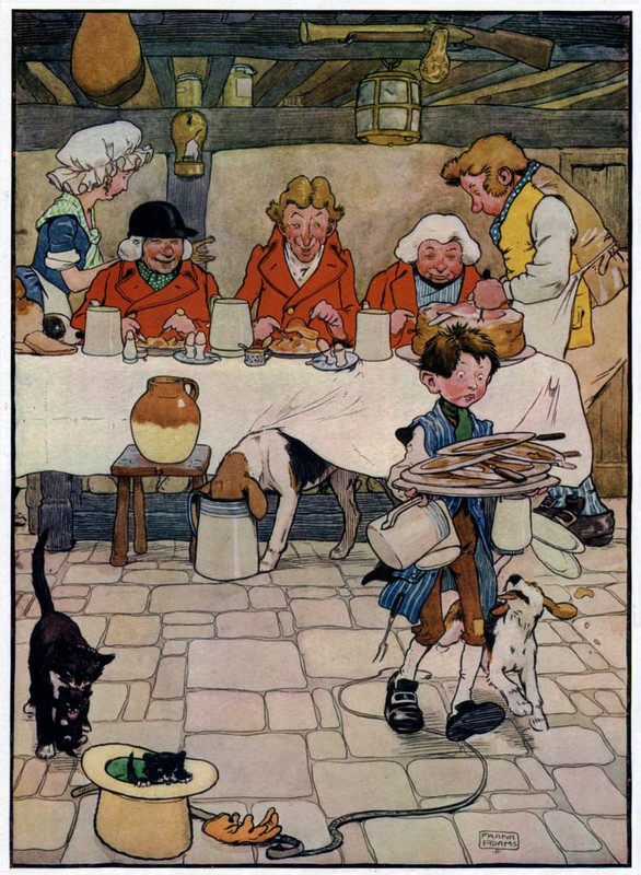 Frank_Adams_-_Three_Jolly_Huntsmen_(colour_litho)_-_(MeisterDrucke-1064875)